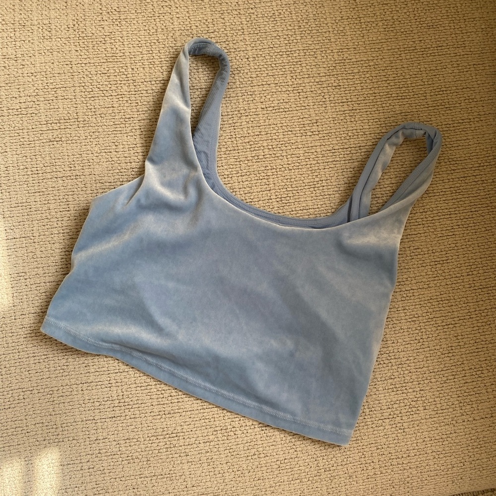 2/$25 Athleta Light Blue Velvet Sports Bra